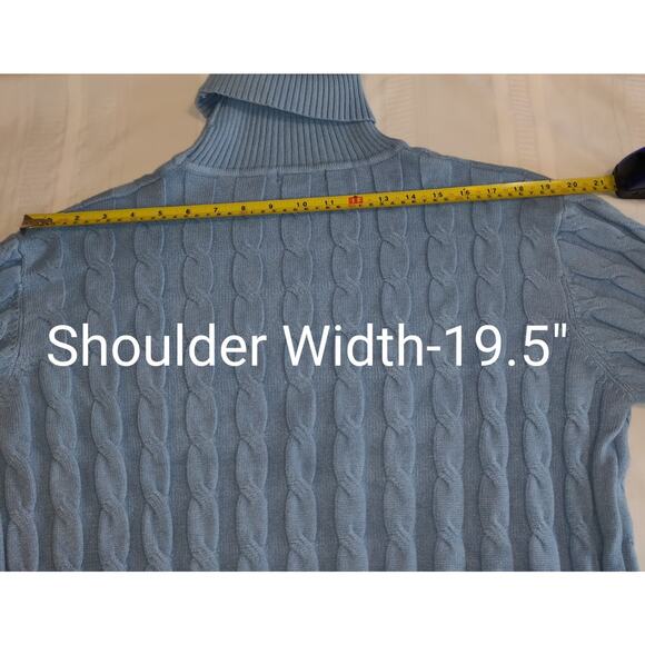 Coofandy Cable Knit Turtleneck Sweater Mens XXXL Periwinkle Blue Pullover Soft - Picture 11 of 16